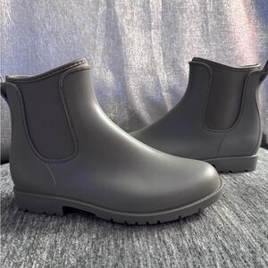 Sleek Charcoal Ankle Booties